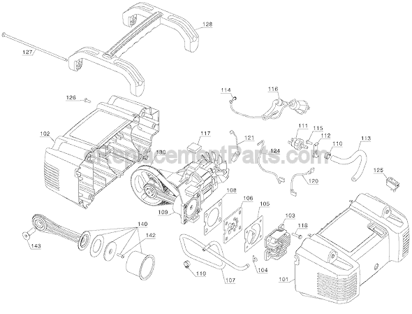 Page B Diagram and Parts List for  Porter Cable Compressor